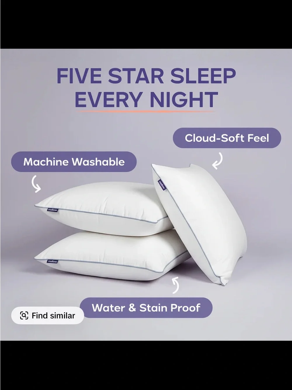 Five Star Sleep White Cloud-Soft Pillow - Machine Washable Comfort